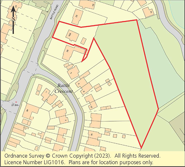 Lot: 73 - LAND WITH OUTLINE PLANNING CONSENT FOR TEN DWELLINGS -